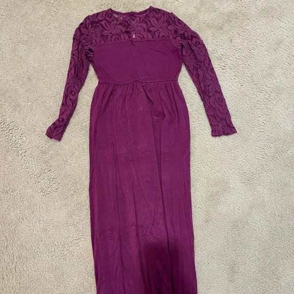 fall maternity maxi dresses Smocked Linen-Blend Maternity Maxi Dress Blue/White Stripe XL